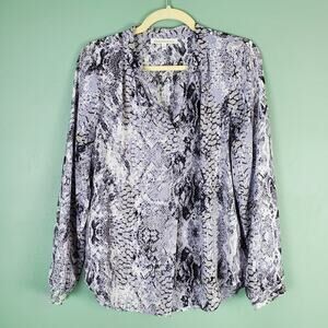 Daniel Rainn Snake Print V-neck Blouse Size Medium